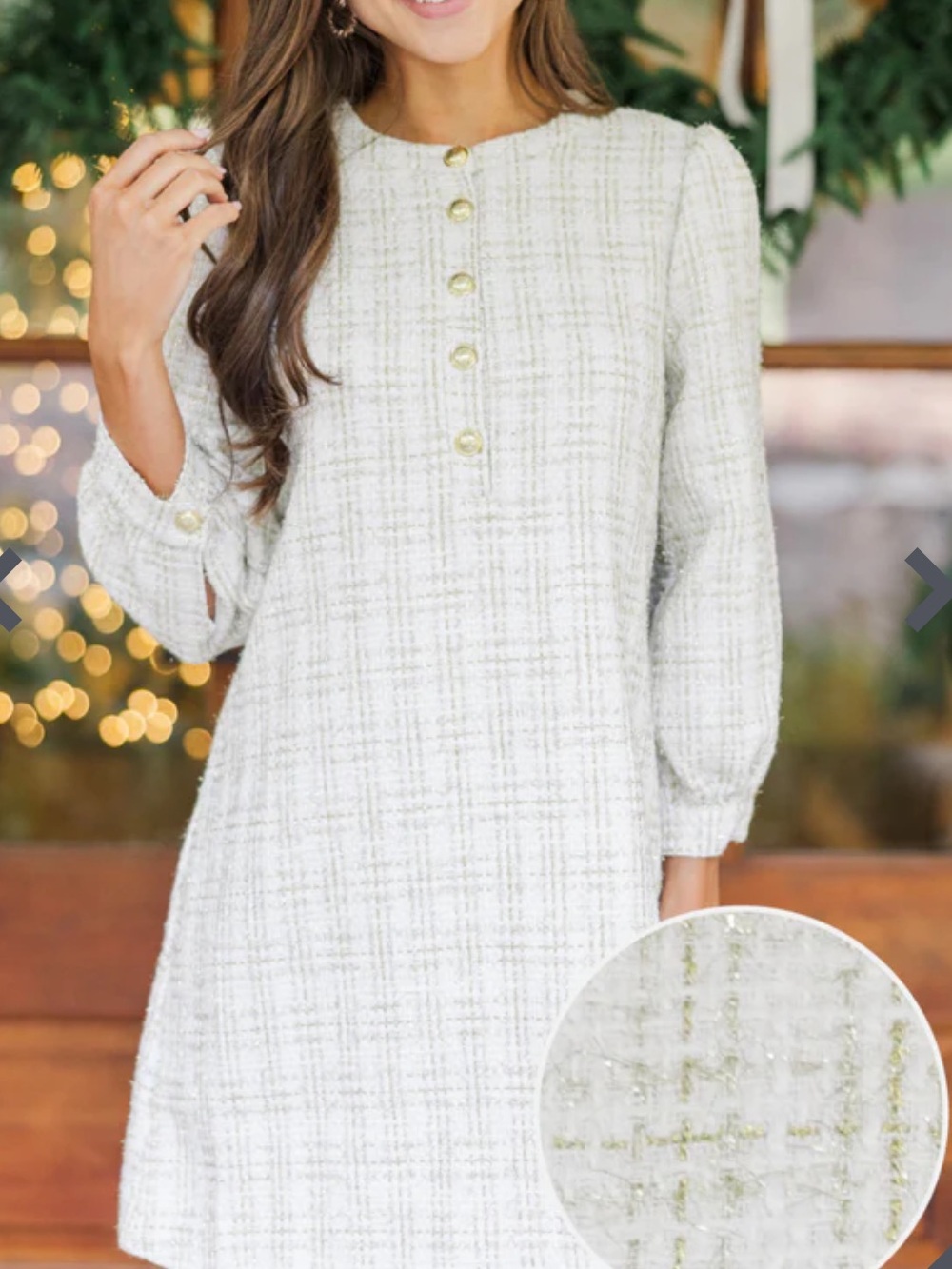 Shop The Mint Feeling Like A Queen White And Gold Tweed Dress Size M